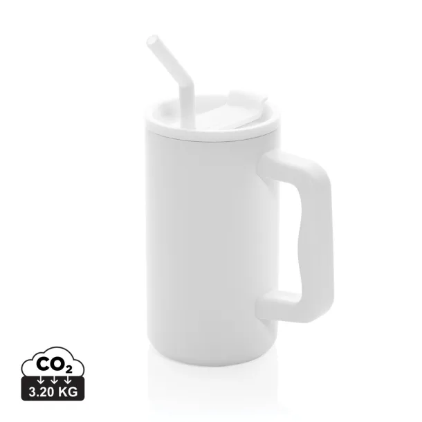 Cube šalica od RCS certificarnog recikliranog čelika, 800 ml - XD Collection Bijela