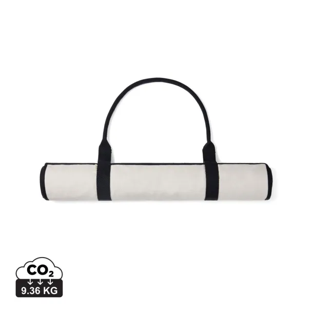  VINGA Volonne AWARE™ recycled canvas beach mat - Vinga off white, black Black