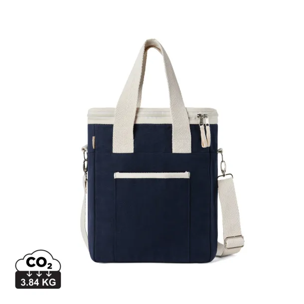  VINGA Volonne AWARE™ recycled canvas cooler tote bag - Vinga blue, off white 11-0606 TPG