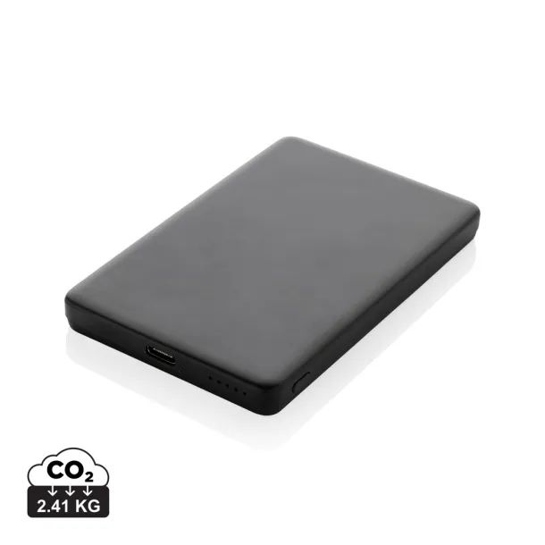Orion magnetna prijenosna baterija od 5.000 mAh 5W od RCS recikliranog aluminija - XD Collection Crna