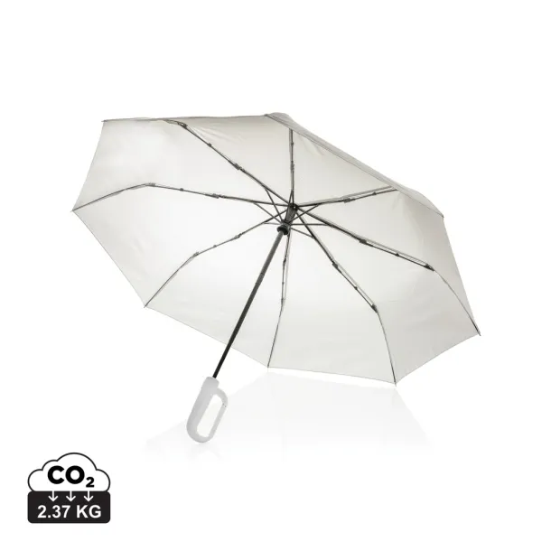 Yara 21" AWARE™ RPET solid colour umbrella with carabiner - XD Collection beige