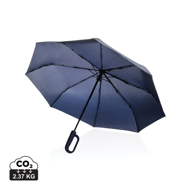 Yara 21" AWARE™ RPET jednobojni kišobran s karabinerom - XD Collection navy
