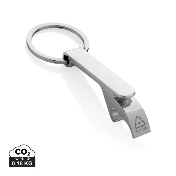  RCS recycled zinc alloy bottle opener keychain - XD Collection Silver