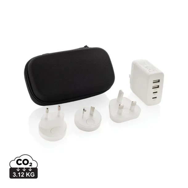 TravelCharge Pro RCS rplastic travel charger with USB C - XD Collection White Black