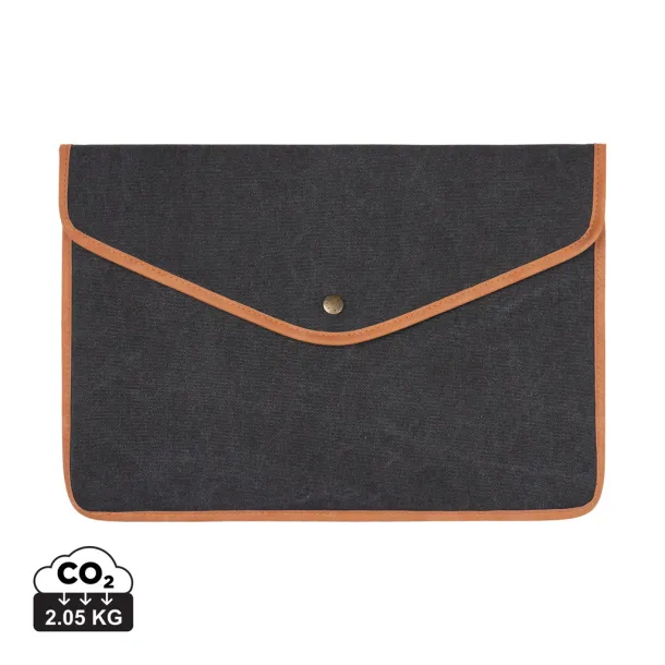 VINGA Bosler GRS recycled canvas 16" laptop sleeve - Vinga Crna