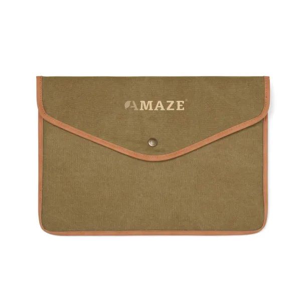 VINGA Bosler GRS recycled canvas 14" laptop sleeve - Vinga Green 