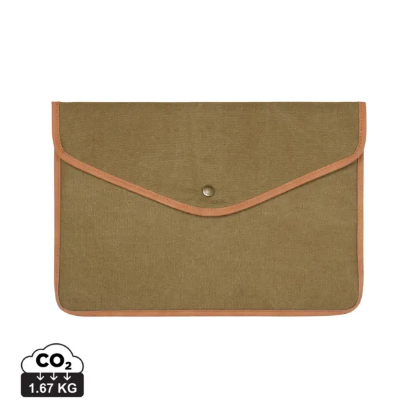 VINGA Bosler GRS recycled canvas 14" laptop sleeve - Vinga Green 