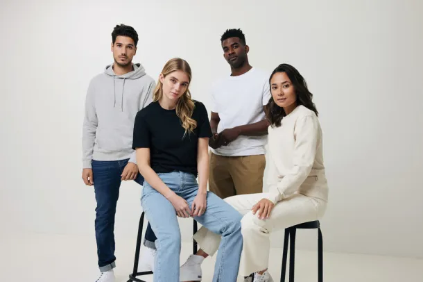  Iqoniq Torres recycled cotton hoodie undyed, natural raw - iqoniq heather anthracite