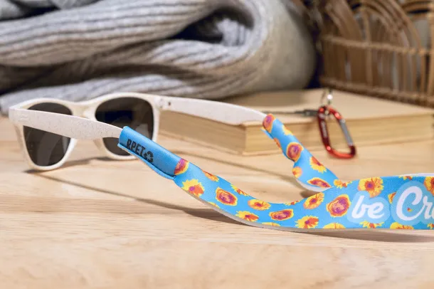 PrintSun personalizirani remen za sunčane naočale od RPET materijala Bijela