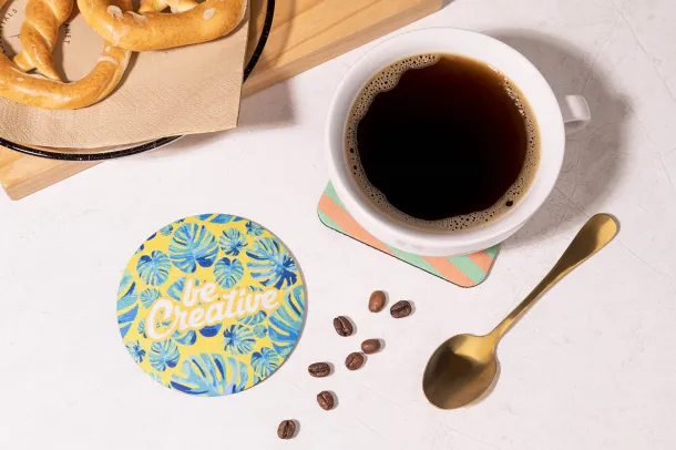 CreaFelt Drink Plus RPET podmetač od filca, krug Bijela