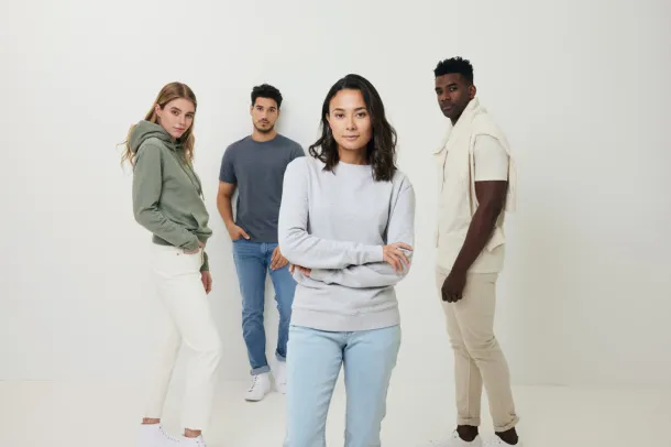  Iqoniq Torres recycled cotton hoodie undyed, natural raw - iqoniq heather navy