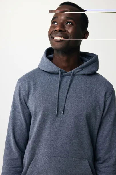  Iqoniq Torres unisex neobojeni hoodie od recikliranog pamuka, 340 g/m² - iqoniq heather navy