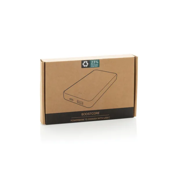 Boostcore prijenosna baterija od 10.000 mAh s USB C priključkom od RCS rplastike - XD Collection Crna