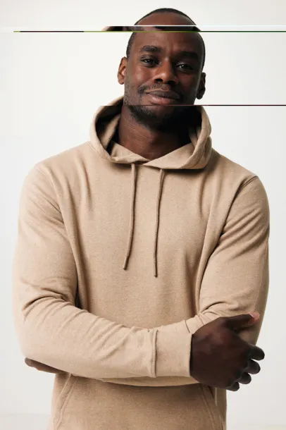  Iqoniq Torres recycled cotton hoodie undyed, natural raw - iqoniq heather brown