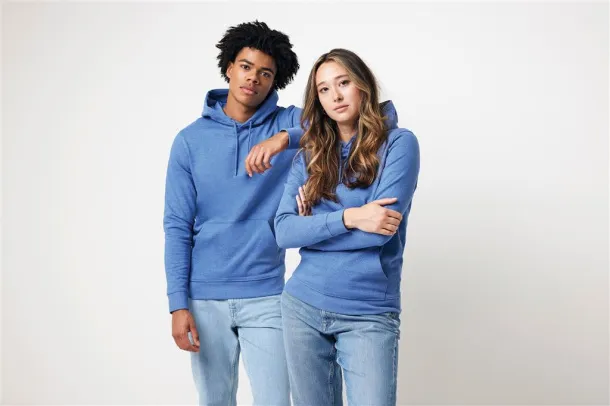  Iqoniq Torres unisex neobojeni hoodie od recikliranog pamuka - iqoniq heather blue