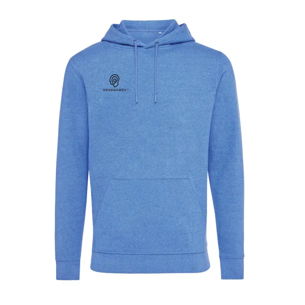  Iqoniq Torres unisex neobojeni hoodie od recikliranog pamuka, 340 g/m² - iqoniq heather blue