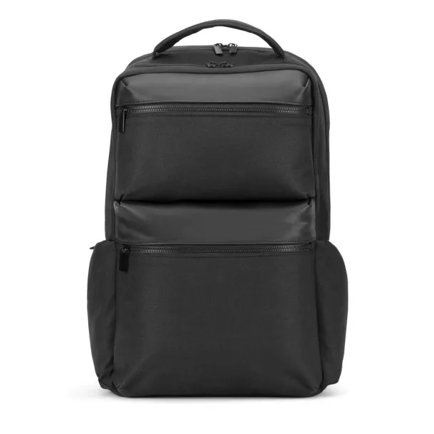 COPENHAGEN Water-repellent recycled twill backpack with two large front pockets 17'3"