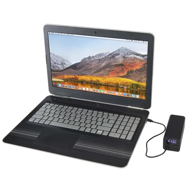 Acamar 20.000 mAh 70W recycled aluminium laptop power bank Crna