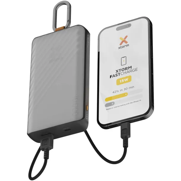 Xtorm XG2S101 Go2 Solarna prijenosna baterija sa svjetlom - 15 W, 10 000 mAh - Xtorm Ugljen