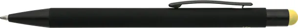  Recycled aluminium rubberized ballpen Formentera Žuta