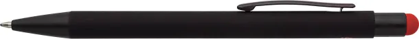  Recycled aluminium rubberized ballpen Formentera Crvena