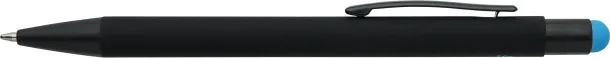  Recycled aluminium rubberized ballpen Formentera light blue