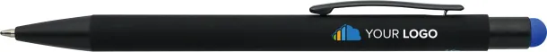  Recycled aluminium rubberized ballpen Formentera cobalt blue