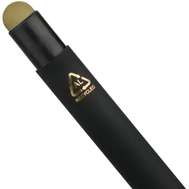  Recycled aluminium rubberized ballpen Formentera gold