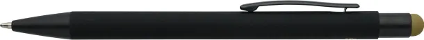  Recycled aluminium rubberized ballpen Formentera gold