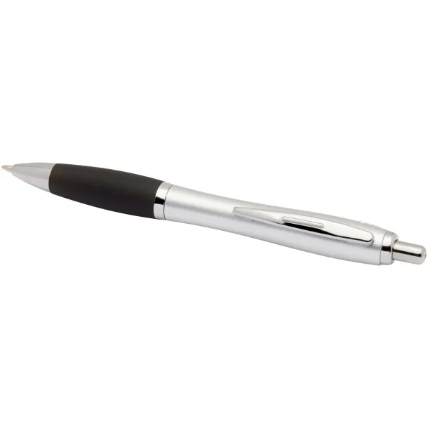 Nash RCS recycled plastic ballpoint pen with silver barrel and coloured grip (black ink) Crna