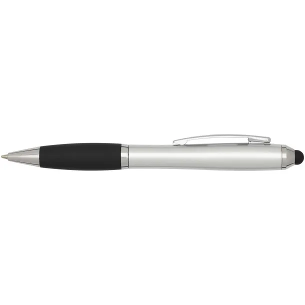 Nash RCS recycled plastic stylus ballpoint pen with coloured barrel and black grip (blue ink) Silver