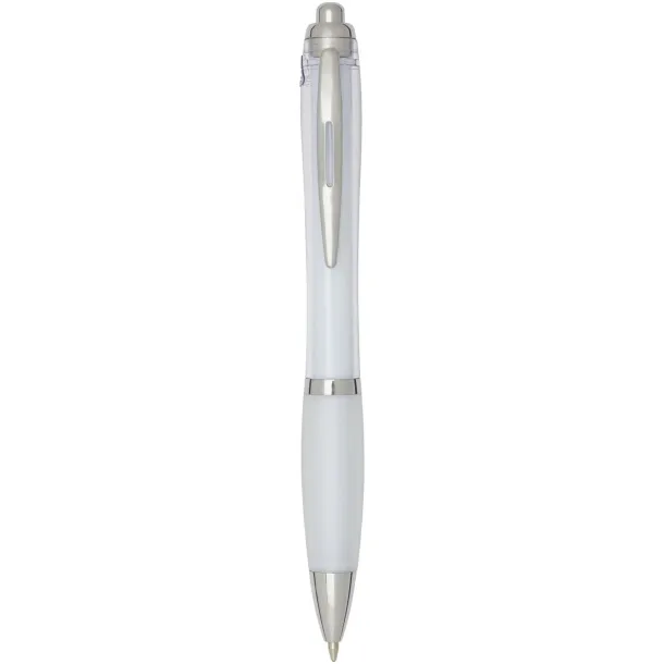 Nash RCS recycled plastic ballpoint pen with coloured barrel and grip (blue ink) White
