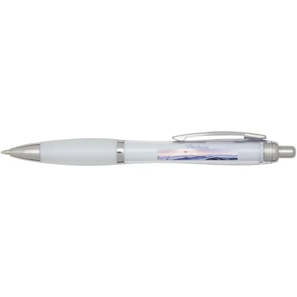 Nash RCS recycled plastic ballpoint pen with coloured barrel and grip (blue ink) White