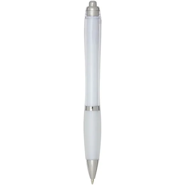 Nash RCS recycled plastic ballpoint pen with coloured barrel and grip (blue ink) White