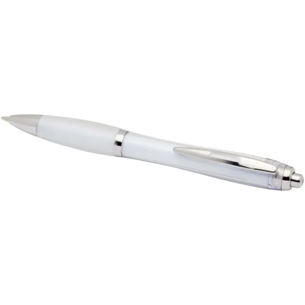 Nash RCS recycled plastic ballpoint pen with coloured barrel and grip (blue ink) White