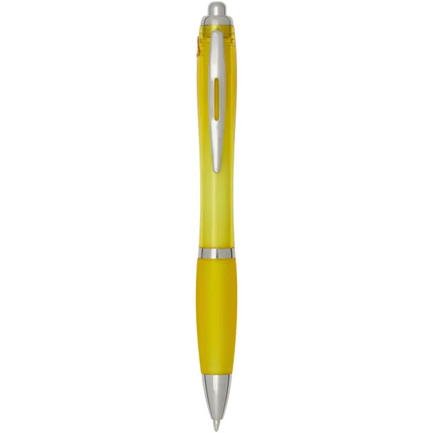 Nash RCS recycled plastic ballpoint pen with coloured barrel and grip (blue ink) Yellow