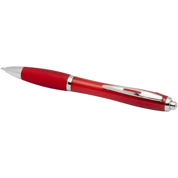 Nash RCS recycled plastic ballpoint pen with coloured barrel and grip (blue ink) Red