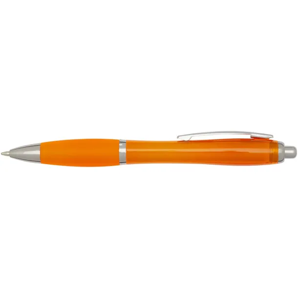 Nash RCS recycled plastic ballpoint pen with coloured barrel and grip (blue ink) Orange