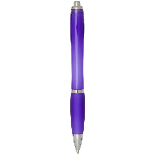 Nash RCS recycled plastic ballpoint pen with coloured barrel and grip (blue ink) Purple