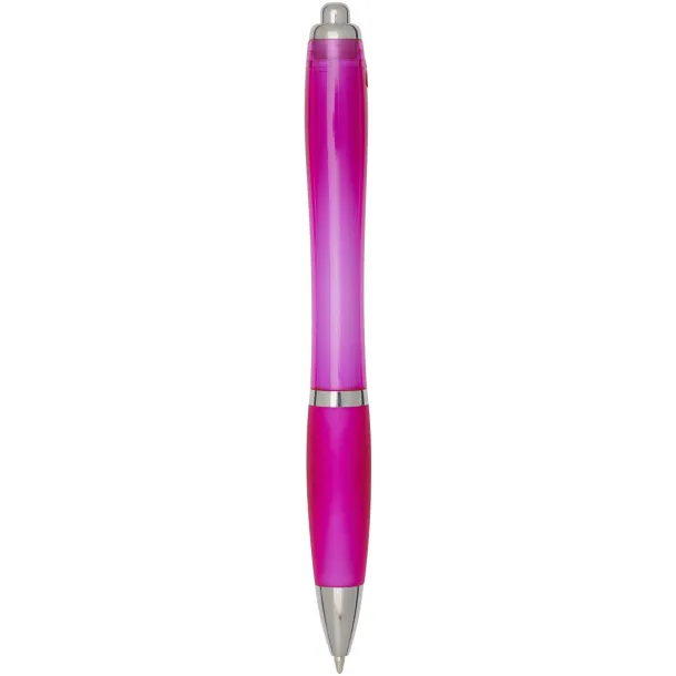 Nash RCS recycled plastic ballpoint pen with coloured barrel and grip (blue ink) Pink