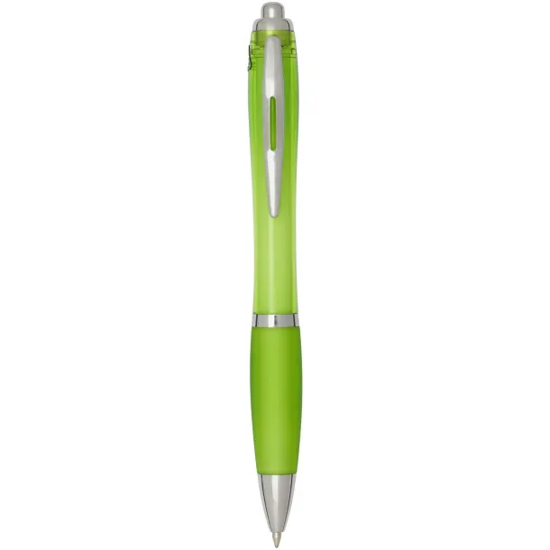 Nash RCS recycled plastic ballpoint pen with coloured barrel and grip (blue ink) Lime