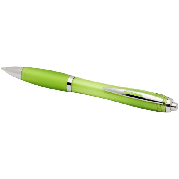 Nash RCS recycled plastic ballpoint pen with coloured barrel and grip (blue ink) Lime