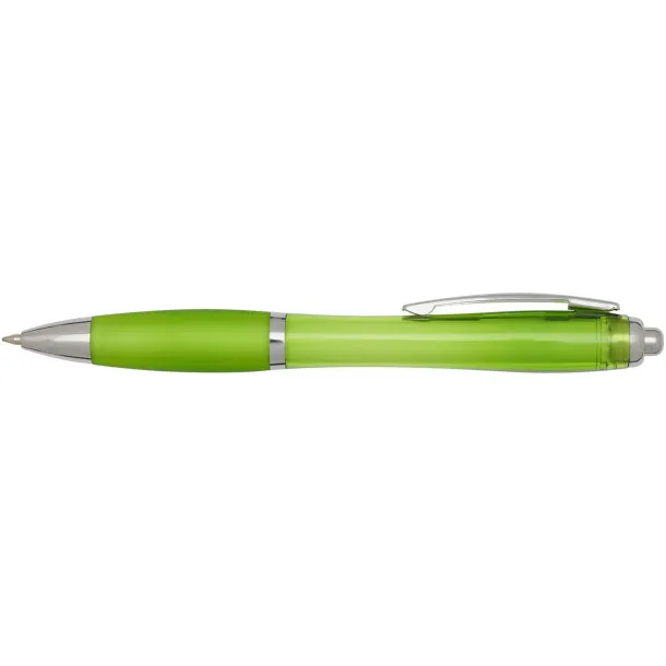 Nash RCS recycled plastic ballpoint pen with coloured barrel and grip (blue ink) Lime