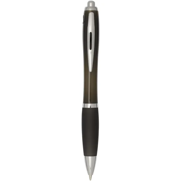 Nash RCS recycled plastic ballpoint pen with coloured barrel and grip (blue ink) Crna