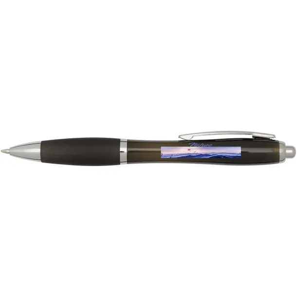Nash RCS recycled plastic ballpoint pen with coloured barrel and grip (blue ink) Crna