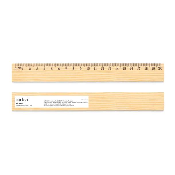 WESLEY 20 Drveno ravnalo od borovine, 20 cm