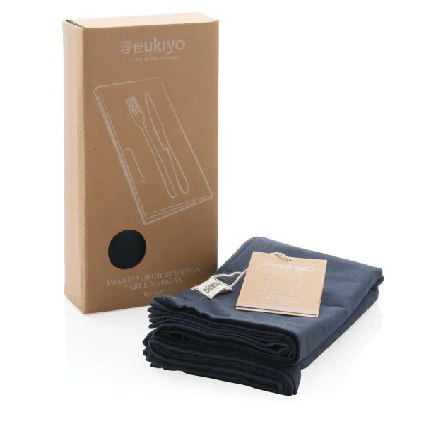  Ukiyo Aware™ 180gr rcotton table napkins 4pcs set - Ukiyo Navy Blue 