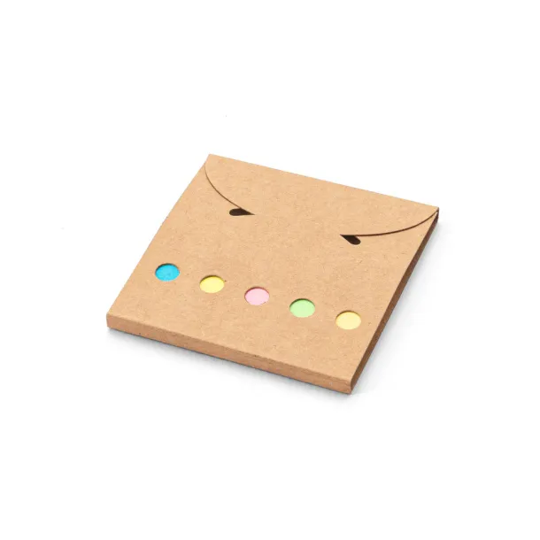 AINSLEY 2-in-1 office set, made from 100% recycled paper, with 6 sticky notepads Natural