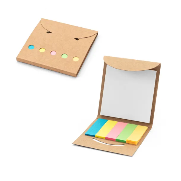 AINSLEY 2-in-1 office set, made from 100% recycled paper, with 6 sticky notepads