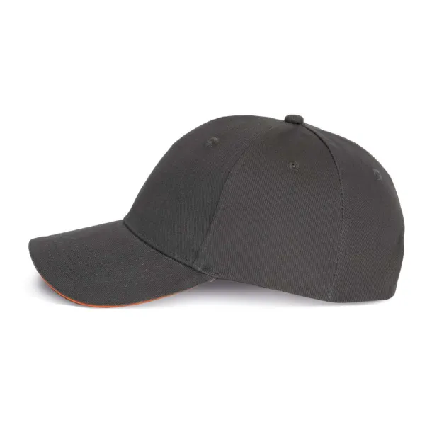 ORLANDO 6 PANEL CAP - K-UP Tamno siva Orange